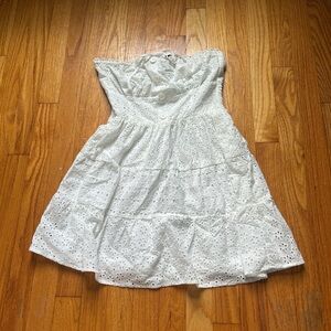 White Eyelet mini Dress